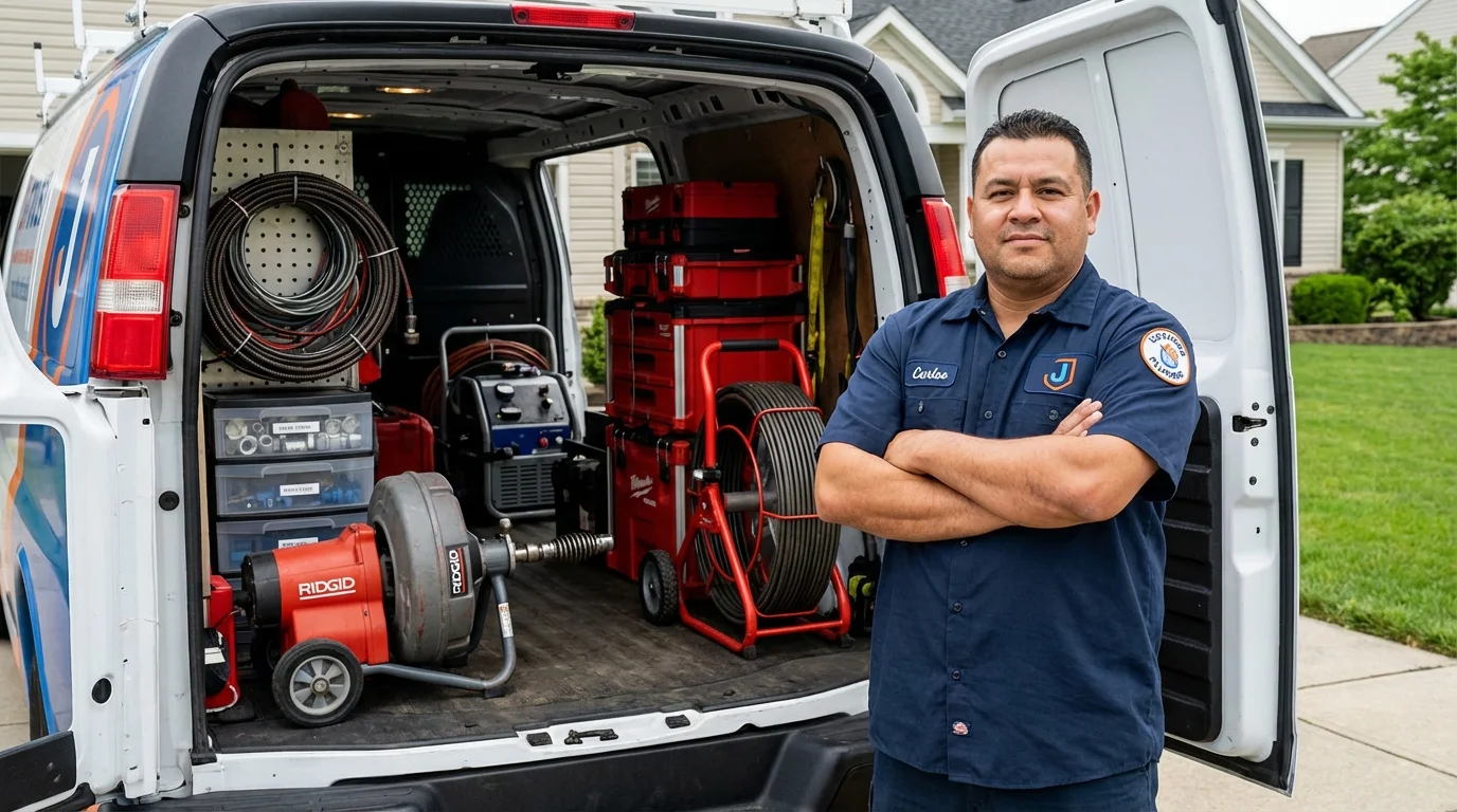 Professional drain cleaning equipment and Johns Plumbing LLC plumber in Bakersfield